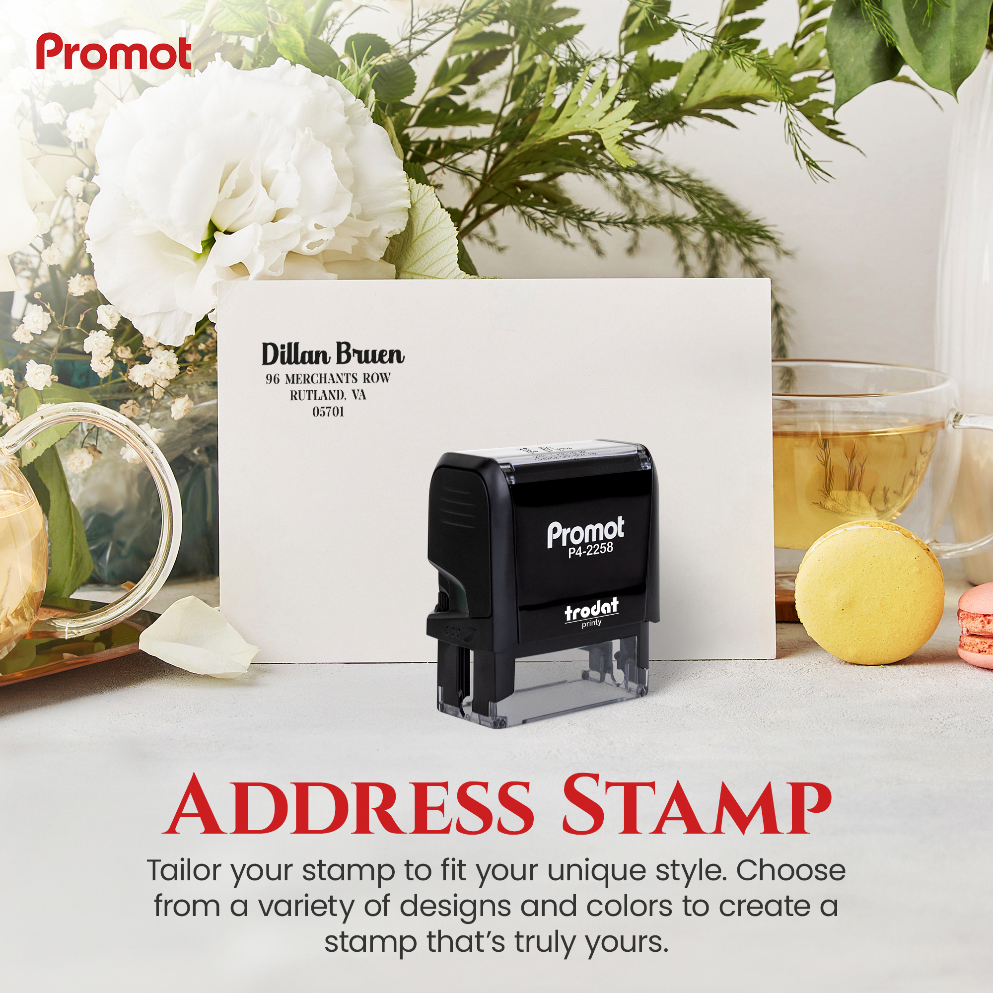 Address Stamp D8 (Large) 4-Line hover
